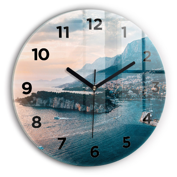 Round glass clock Island in Croatia