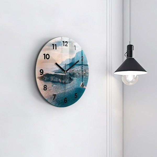 Round glass clock Island in Croatia