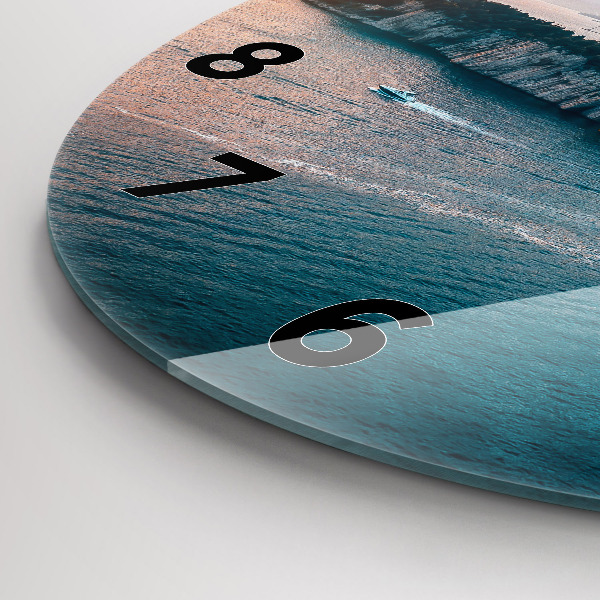 Round glass clock Island in Croatia