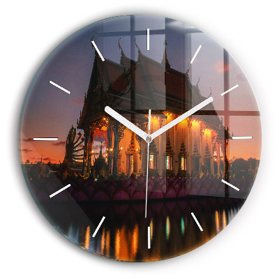 Round glass clock Temple in Bangkok