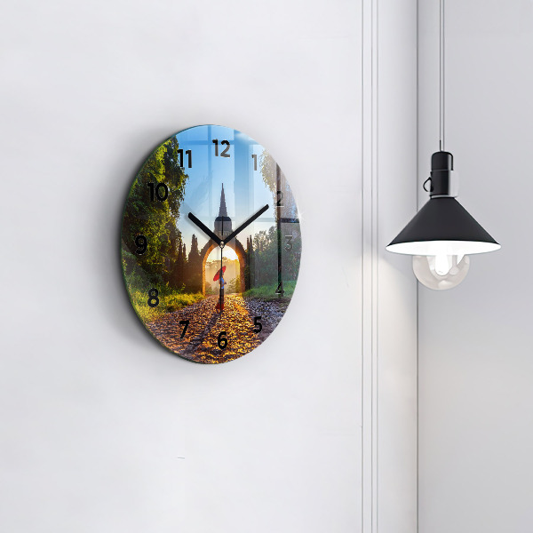 Round glass clock Surat Thani Park Thailand