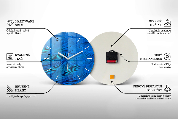 Round glass clock Waterfall in Iceland