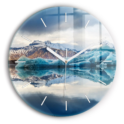 Round glass clock Lake Jokulsarlon Iceland