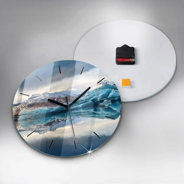 Round glass clock Lake Jokulsarlon Iceland