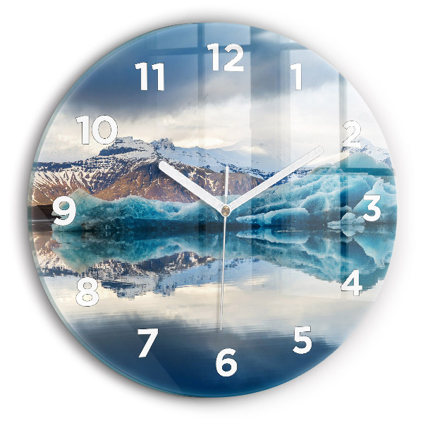 Round glass clock Lake Jokulsarlon Iceland