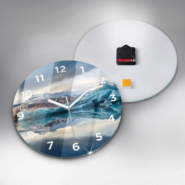 Round glass clock Lake Jokulsarlon Iceland