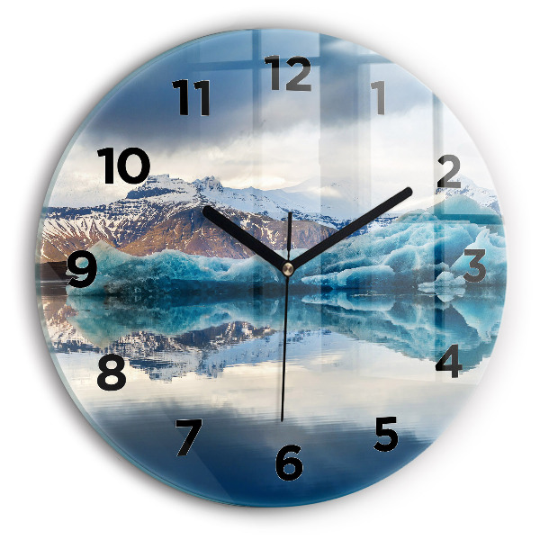 Round glass clock Lake Jokulsarlon Iceland