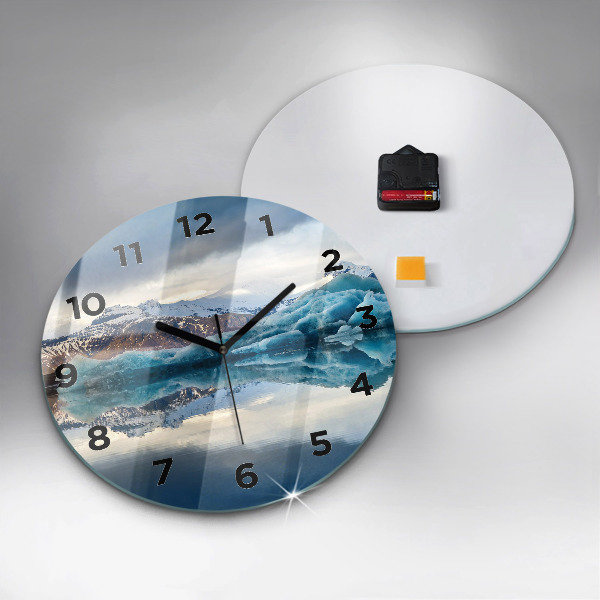 Round glass clock Lake Jokulsarlon Iceland