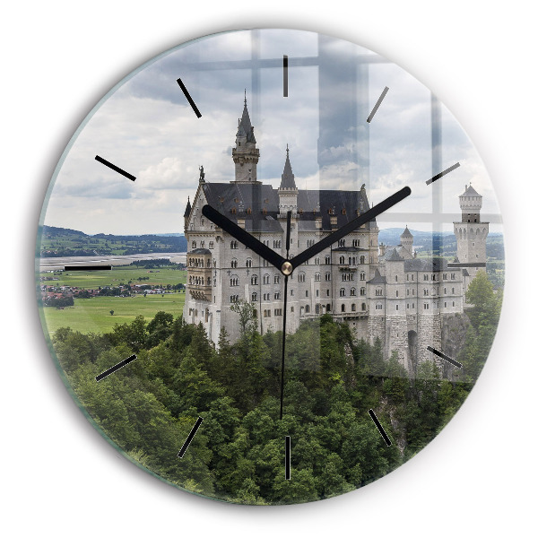 Round glass clock Neuschwanstein Castle