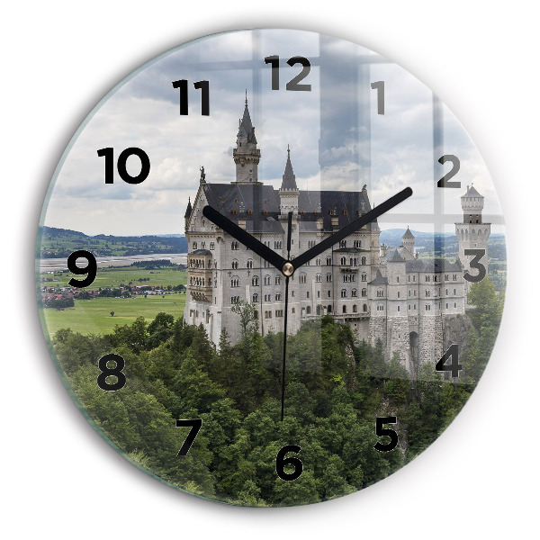 Round glass clock Neuschwanstein Castle