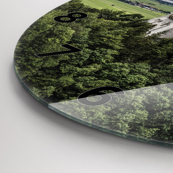 Round glass clock Neuschwanstein Castle