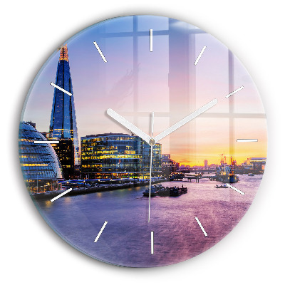 Round glass clock View of London