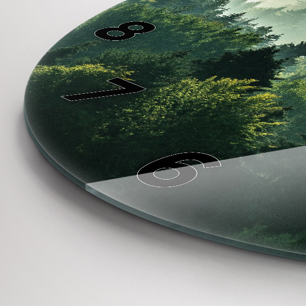 Round glass clock Sunrise Beskids