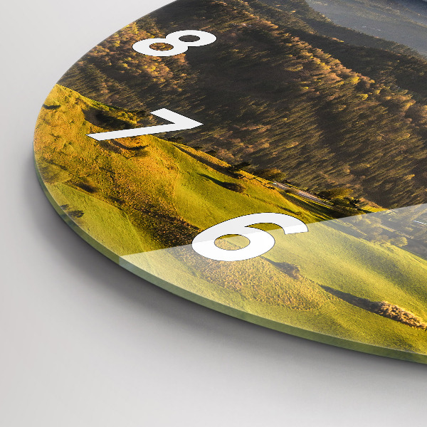 Round glass clock Mountains - Pieniny Wysoki Wierch