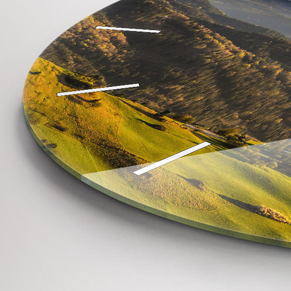 Round glass clock Mountains - Pieniny Wysoki Wierch
