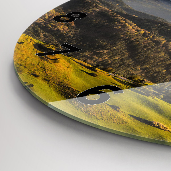 Round glass clock Mountains - Pieniny Wysoki Wierch