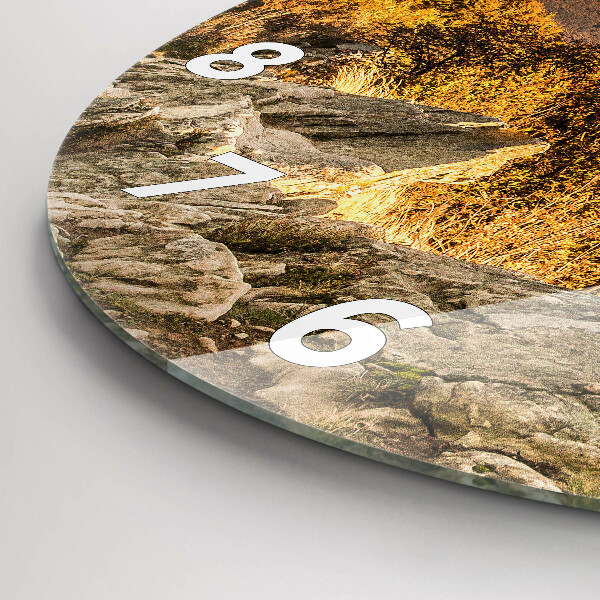 Round glass clock Bieszczady Mountains