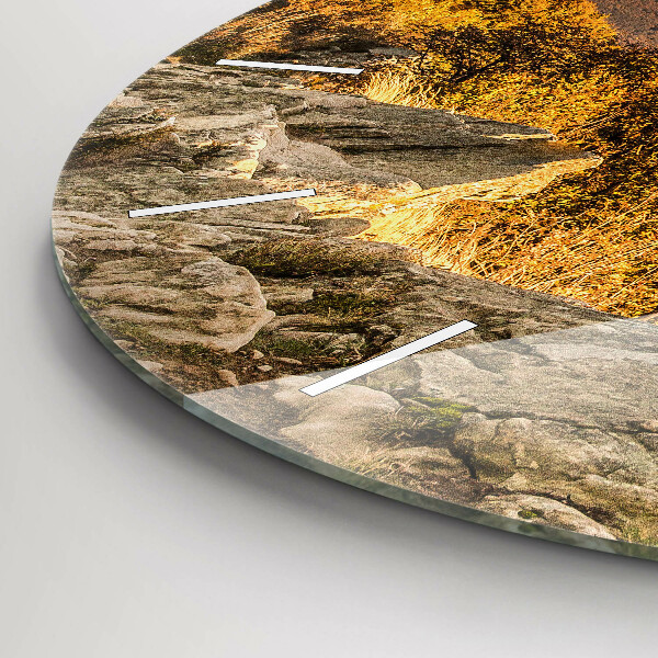 Round glass clock Bieszczady Mountains