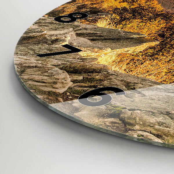 Round glass clock Bieszczady Mountains