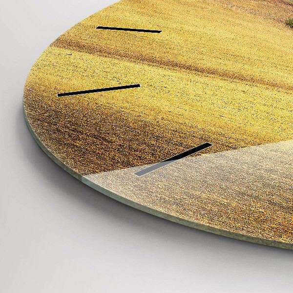 Round glass clock Moravia Rural Landscape