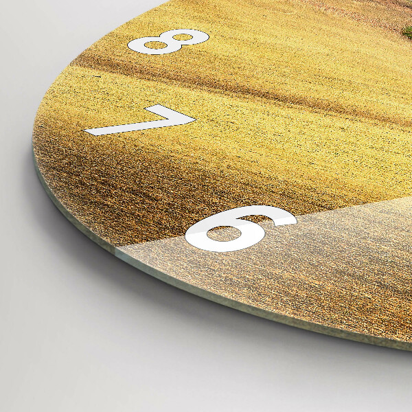 Round glass clock Moravia Rural Landscape
