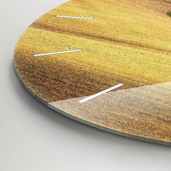 Round glass clock Moravia Rural Landscape