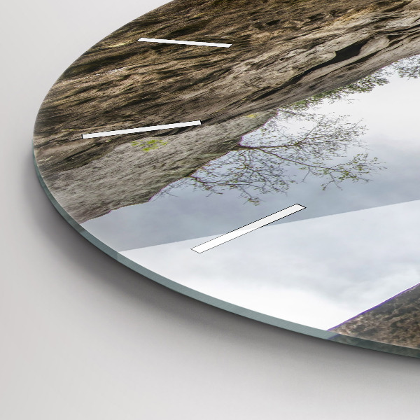 Round glass clock Rock city in the Czech Republic