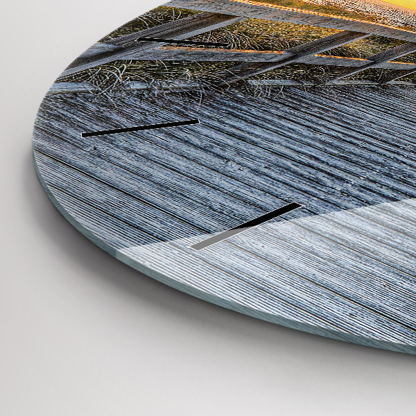 Round glass clock Beach Holidays