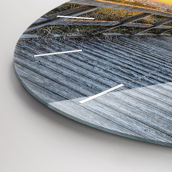Round glass clock Beach Holidays