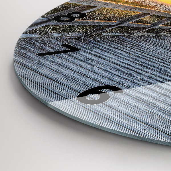 Round glass clock Beach Holidays