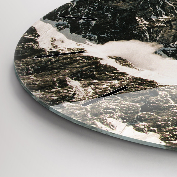 Round glass clock Watzmann Mountains