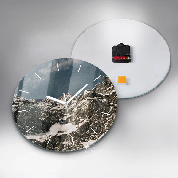 Round glass clock Watzmann Mountains