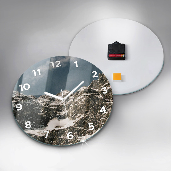 Round glass clock Watzmann Mountains