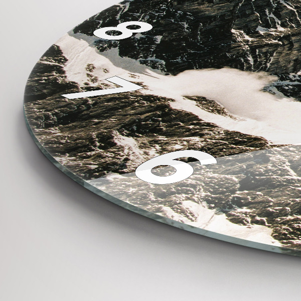 Round glass clock Watzmann Mountains