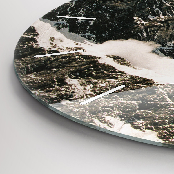 Round glass clock Watzmann Mountains