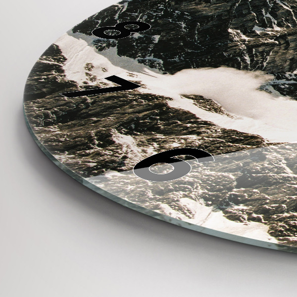 Round glass clock Watzmann Mountains