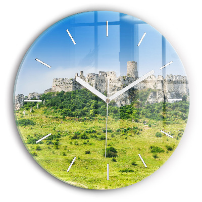 Round glass clock Spiš Castle in Slovakia