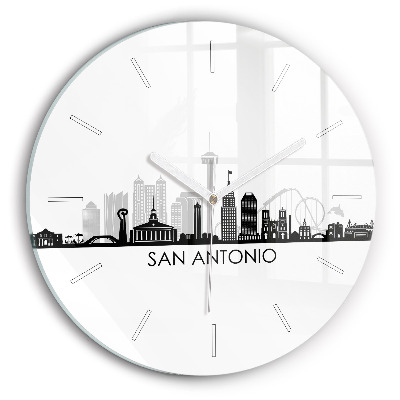 Round glass clock City of San Antonio Texas
