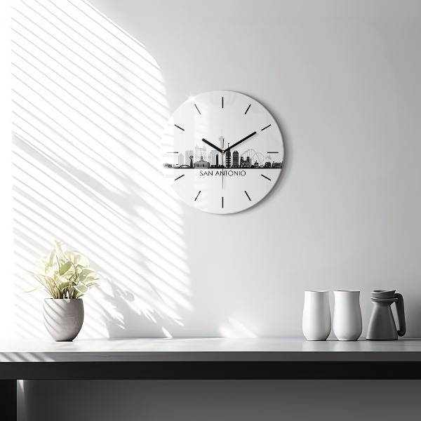 Round glass clock City of San Antonio Texas