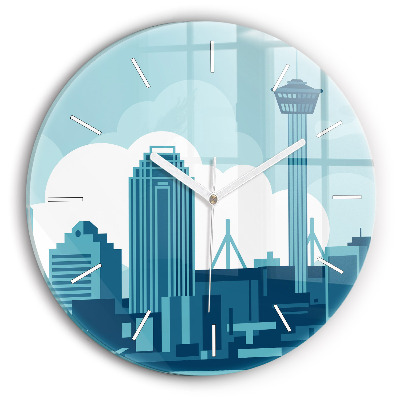 Round glass clock Architecture in the USA
