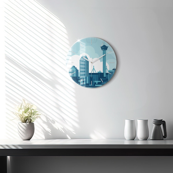 Round glass clock Architecture in the USA