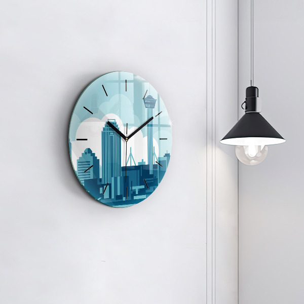 Round glass clock Architecture in the USA