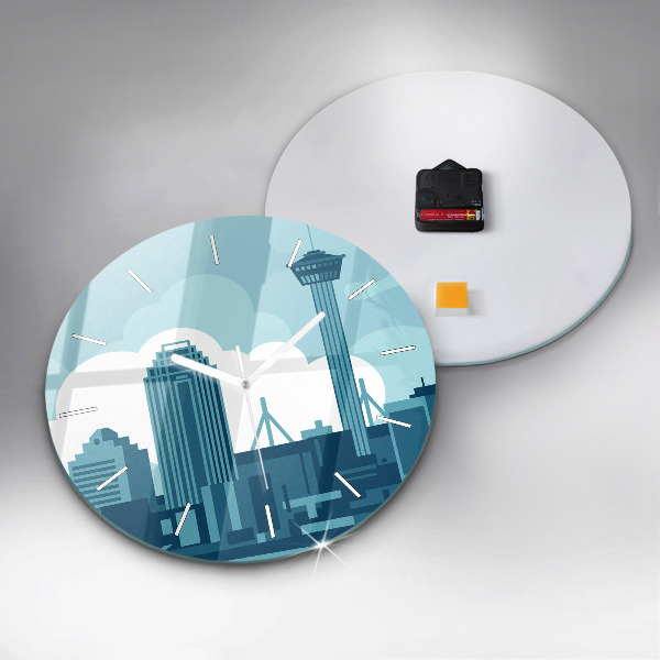 Round glass clock Architecture in the USA
