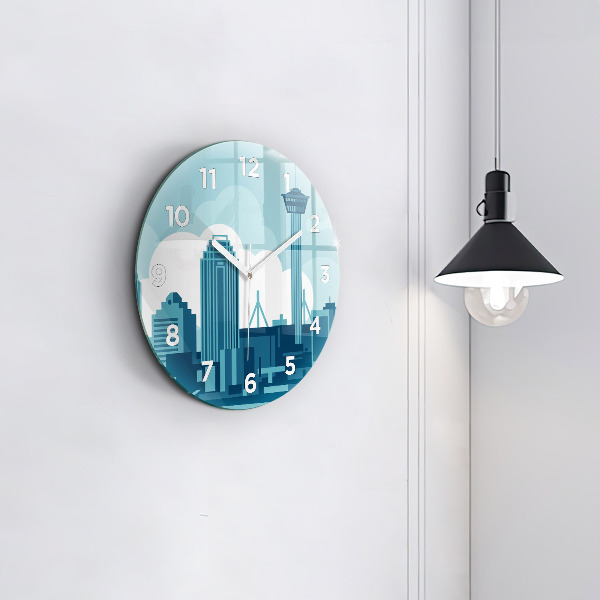 Round glass clock Architecture in the USA