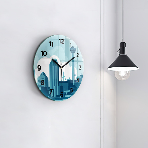 Round glass clock Architecture in the USA