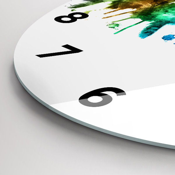 Round glass clock Colorful Philadelphia