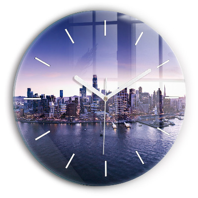 Round glass clock View of San Francisco