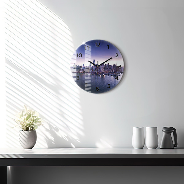 Round glass clock View of San Francisco