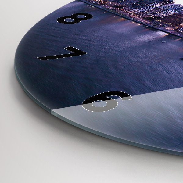 Round glass clock View of San Francisco