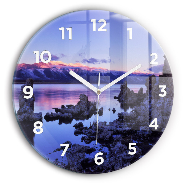 Round glass clock Lake California